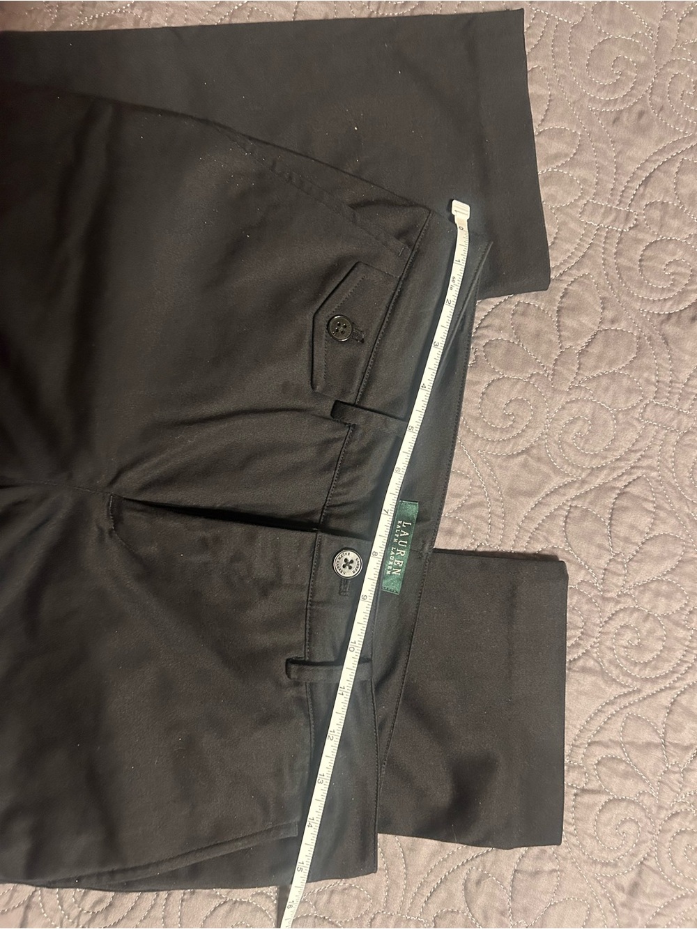 Lauren Ralph Lauren Black Stretch Trouser Pants - Straight Leg - Workwear